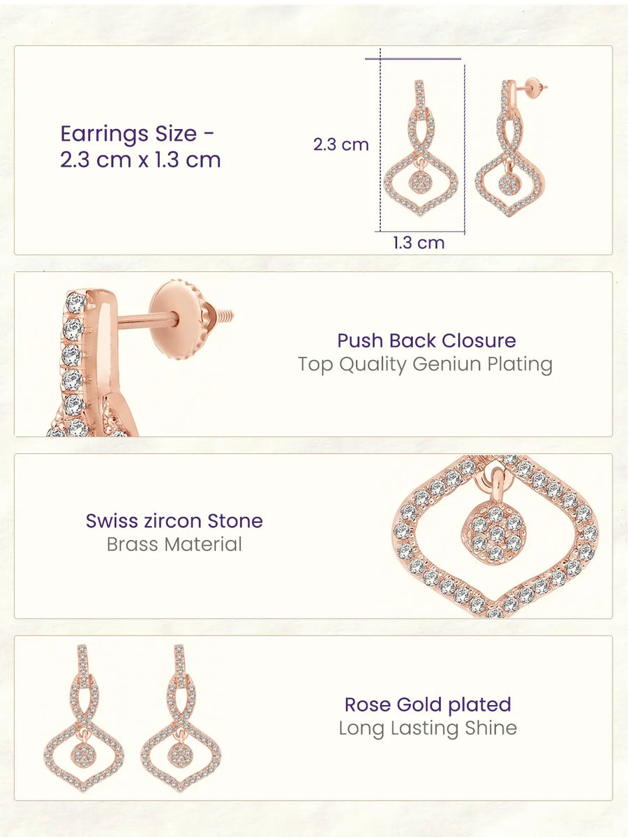 Orbit Charm Earrings Rose Gold Plated