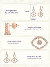 Orbit Charm Earrings Rose Gold Plated
