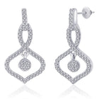 Orbit Charm Earrings Rhodium Plated