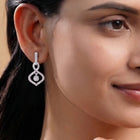 Orbit Charm Earrings Rhodium Plated