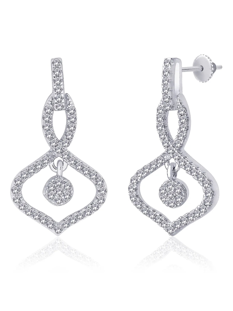 Orbit Charm Earrings Rhodium Plated