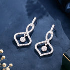 Orbit Charm Earrings Rhodium Plated