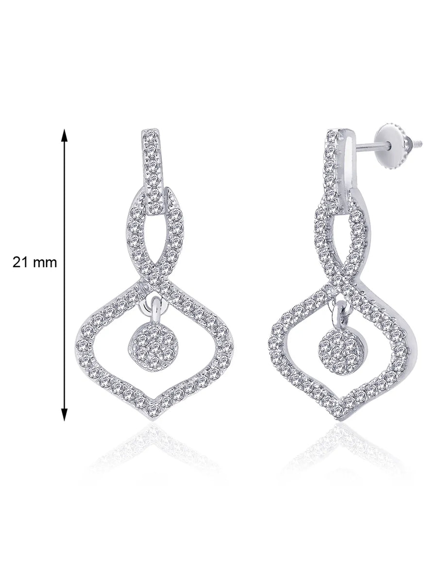 Orbit Charm Earrings Rhodium Plated