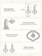 Orbit Charm Earrings Rhodium Plated