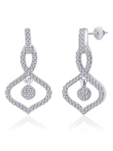 Orbit Charm Earrings Rhodium Plated