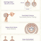 Double Ring Drop Earrings Rose Gold Plated