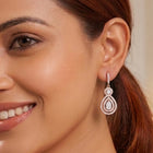 Classic Pear Halo Earrings Rose Gold Plated