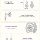 Classic Pear Halo Earrings Rhodium Plated