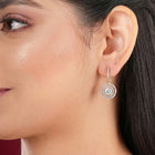 Stellar Halo Drop Earrings Rose Gold Plated