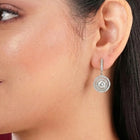 Stellar Halo Drop Earrings Rhodium Plated