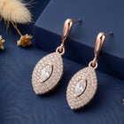 Elegant Marquise Drop Earrings Rose Gold Plated