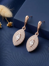 Elegant Marquise Drop Earrings Rose Gold Plated