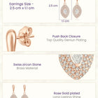 Elegant Marquise Drop Earrings Rose Gold Plated