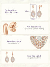 Elegant Marquise Drop Earrings Rose Gold Plated