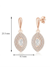 Elegant Marquise Drop Earrings Rose Gold Plated