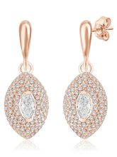 Elegant Marquise Drop Earrings Rose Gold Plated