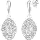 Elegant Marquise Drop Earrings Rhodium Plated