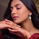 Elegant Marquise Drop Earrings Rhodium Plated