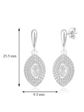 Elegant Marquise Drop Earrings Rhodium Plated