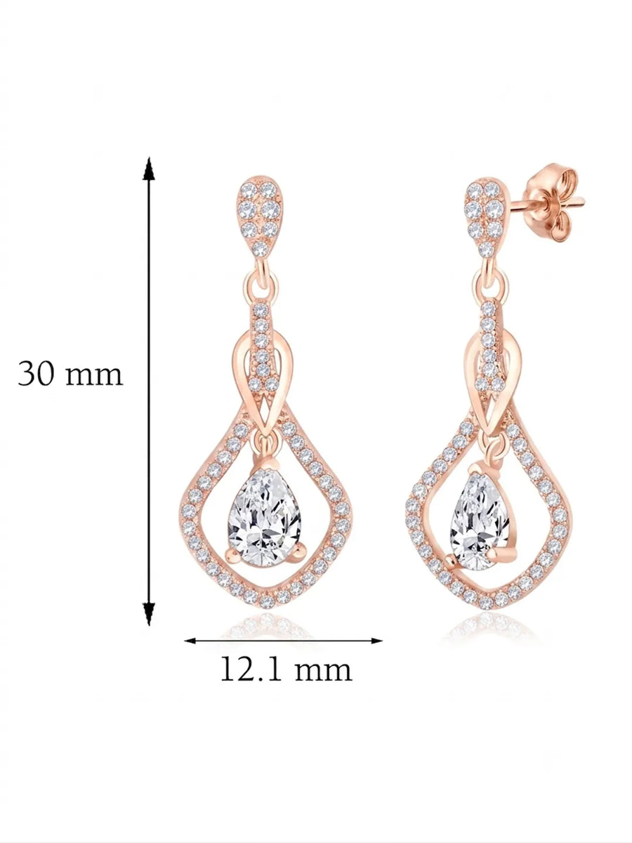 Imperial Drop Earrings Rose Gold Plated