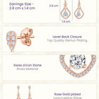 Imperial Drop Earrings Rose Gold Plated
