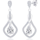 Imperial Drop Earrings Rhodium Plated
