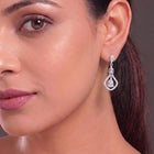 Imperial Drop Earrings Rhodium Plated