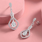 Imperial Drop Earrings Rhodium Plated