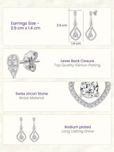 Imperial Drop Earrings Rhodium Plated