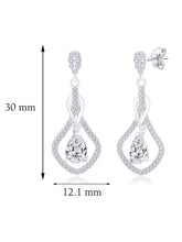 Imperial Drop Earrings Rhodium Plated