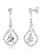 Imperial Drop Earrings Rhodium Plated