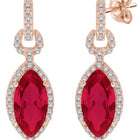 Rouge Marquise Drop Earrings Rose Gold Plated