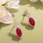 Rouge Marquise Drop Earrings Rose Gold Plated