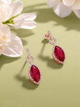 Rouge Marquise Drop Earrings Rose Gold Plated