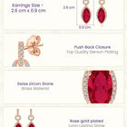 Rouge Marquise Drop Earrings Rose Gold Plated