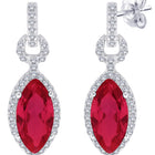Rouge Marquise Drop Earrings Rhodium Plated