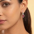 Rouge Marquise Drop Earrings Rhodium Plated