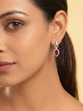 Rouge Marquise Drop Earrings Rhodium Plated
