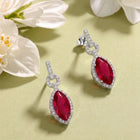 Rouge Marquise Drop Earrings Rhodium Plated