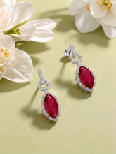 Rouge Marquise Drop Earrings Rhodium Plated