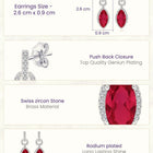 Rouge Marquise Drop Earrings Rhodium Plated