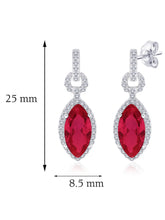 Rouge Marquise Drop Earrings Rhodium Plated