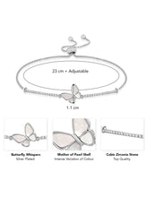 Butterfly Whispers Rose Gold Mother of Pearl Adjustable CZ Bracelet