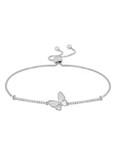 Butterfly Whispers Rose Gold Mother of Pearl Adjustable CZ Bracelet