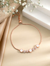 Chic Charm Rose Gold CZ Mother of Pearl Afjustable Bracelet