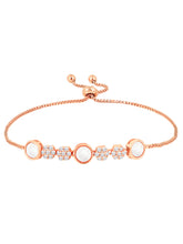 Chic Charm Rose Gold CZ Mother of Pearl Afjustable Bracelet