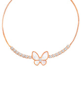 Butterfly Dreams Rose Gold Plated Mother of Pearl Adjustable CZ Bracelet