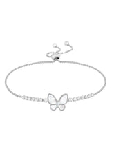 Butterfly Dreams Rose Gold Plated Mother of Pearl Adjustable CZ Bracelet