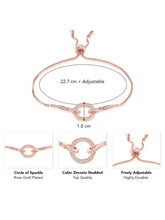 Circle of Sparkle Rose Gold Adjustable CZ Bracelet