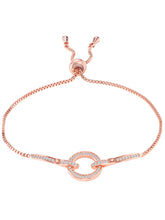 Circle of Sparkle Rose Gold Adjustable CZ Bracelet